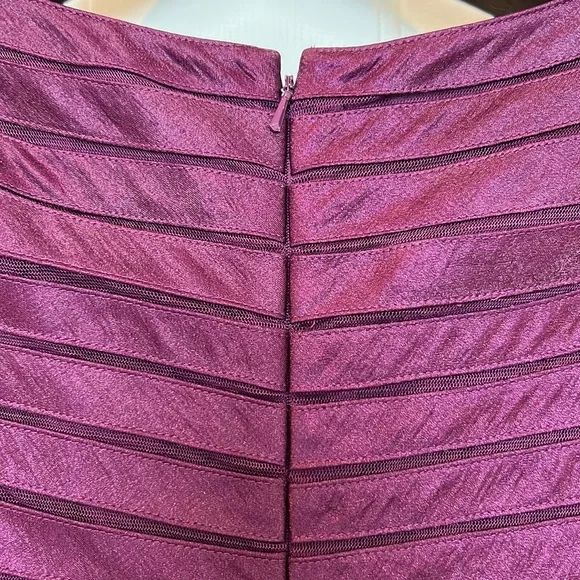 Adrianna Papell Sleeveless Tiered Ruffle Cocktail Dress Size 10 Plum - Picture 5 of 12